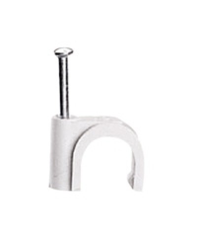 Скоба пластиковая с гвоздем, д.3 - 5 мм (200 шт/уп) в Стерлитамаке Крепежные изделия Pintop.ru