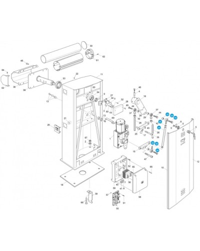Крепление стрелы с валом Came 119RIG163 в Стерлитамаке Запчасти для шлагбаумов и автоматики Pintop.ru