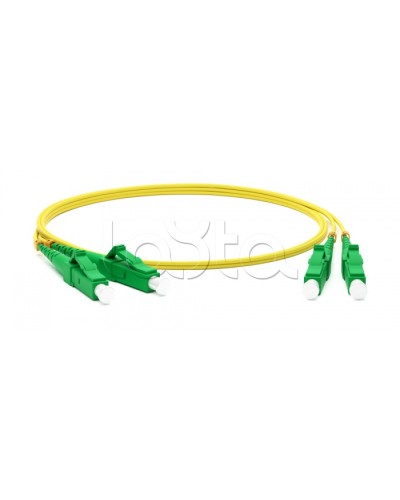 Патч-корд волоконно-оптический одномодовый SM 9/125 (OS2), LC/APC-LC/APC, duplex, LSZH, 2 м Hyperline FC-D2-9-LC/AR-LC/AR-H-2M-LSZH-YL в Стерлитамаке Патч-корды оптические Pintop.ru