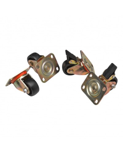 Комплект роликов, 2 шт с тормозом, 2 обычных, нагрузка 150 кг на ролик Datarex DR-460000 в Стерлитамаке Ролики для шкафов и стоек Pintop.ru