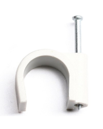 Скоба пластиковая с гвоздем, д.7 - 8мм DKC 51700 в Стерлитамаке Крепеж Pintop.ru