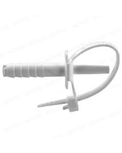 Стяжкa нейлоновая 150 x 8,0 мм, с дюбелем ø8 мм, белая (упак. 50 шт) REXANT (07-0176) в Стерлитамаке Стяжки-хомуты Pintop.ru