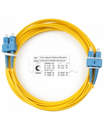 Шнур оптический duplex SC-SC 9/125 sm 7м LSZH Cabeus FOP(d)-9-SC-SC-7m в Стерлитамаке Патч-корды оптические Pintop.ru