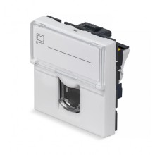 Модуль Keystone Jack RJ-45(8P8C), 180 градусов, категория 6a Cabeus (KJ-RJ45-Cat.6a-180T-FP-L-45)