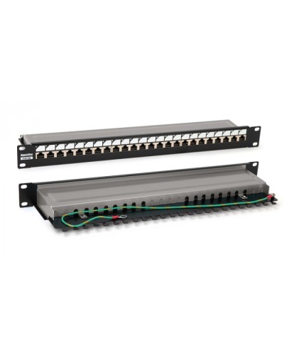 Патч-панель 19, 1U, 24 порта RJ-45 полн. экран., категория 6, Dual IDC, цвет черный Hyperline PP3-19-24-8P8C-C6-SH-110D в Стерлитамаке Патч панель Pintop.ru