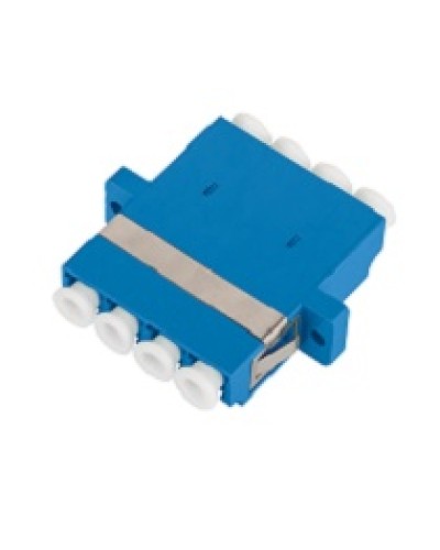 Адаптер NIKOMAX волоконно-оптический, соединительный, одномодовый, стандарта OS2, LC/UPC-LC/UPC, квадро, пластиковый, без шторки, с фланцами, синий, уп-ка 2шт. в Стерлитамаке Проходные адаптеры и розетки оптические Pintop.ru