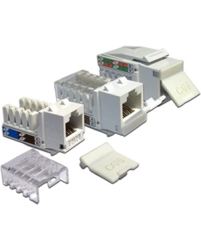 Модуль Keystone, RJ45, кат.6, UTP, 90 градусов, со встроенной шторкой, белый LANMASTER (LAN-OK45U6/90P-WH) в Стерлитамаке Коннекторы Pintop.ru