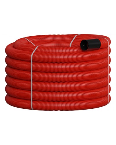 NR110 Двустенная труб.а ПНД гибкая, тип 450, SN12, с зондом, D110мм (20м) цвет красный Экопласт 801110-20 в Стерлитамаке Гладкая труба Pintop.ru