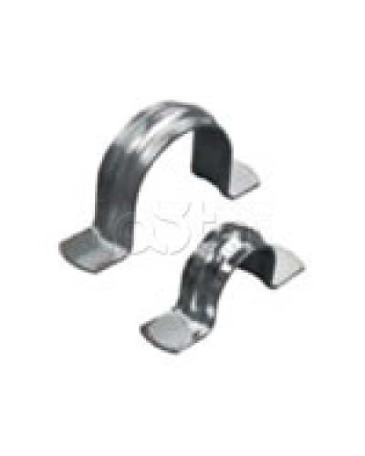 Скоба оцинкованная двухлапковая без монтажного отверстия, для трубы D32мм (1уп = 50шт) Экопласт (43633) в Стерлитамаке Держатели, клипсы, скобы Pintop.ru