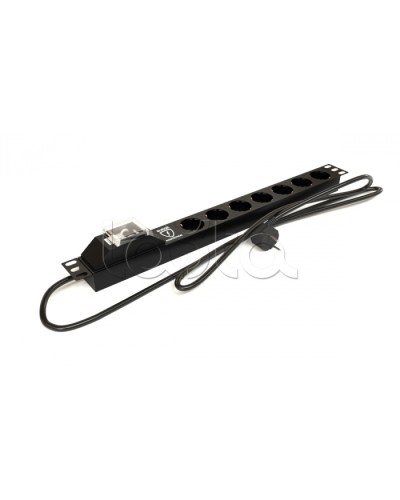 Блок розеток горизонтальный черн Hyperline (SHE19-7SH-BF-2.5EU) в Стерлитамаке Блоки розеток Pintop.ru