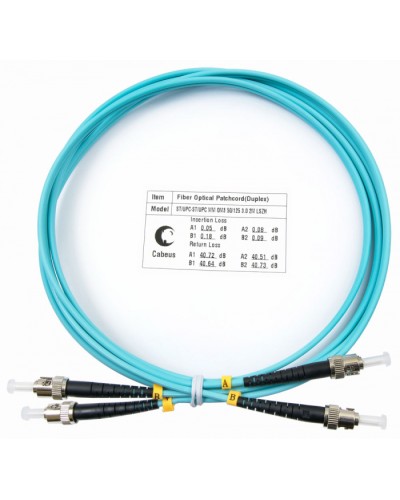 Шнур оптический duplex ST-ST 50/125 MM OM3 2 м LSZH Cabeus FOP-50-ST-ST-2M в Стерлитамаке Патч-корды и пигтейлы Pintop.ru