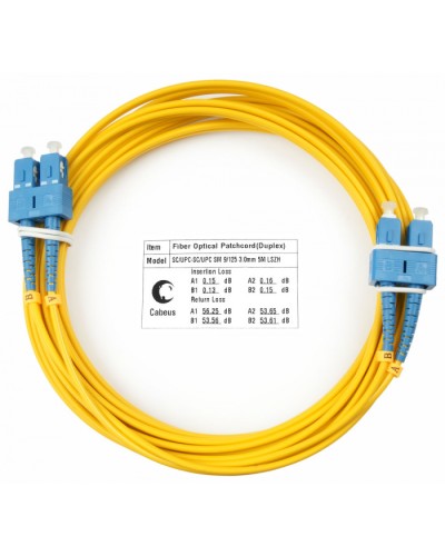 Шнур оптический duplex SC-SC 9/125 sm 5м LSZH Cabeus FOP(d)-9-SC-SC-5m в Стерлитамаке Патч-корды оптические Pintop.ru