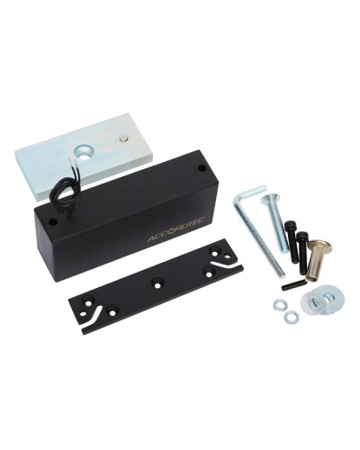 Электромагнитный влагозащищенный замок AccordTec ML-300П с планкой, цвет черный в Стерлитамаке Электромагнитные замки Pintop.ru