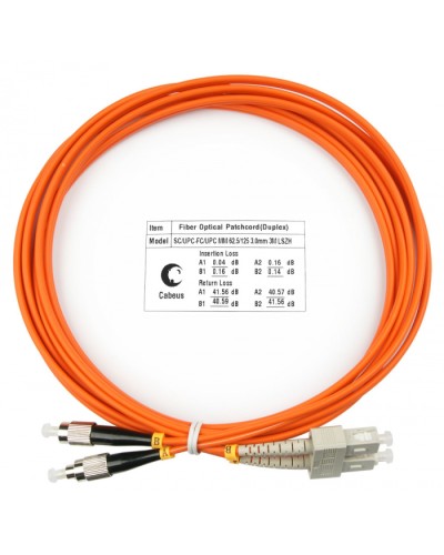 Шнур оптический duplex SC-FC 62,5/125 mm 3м LSZH Cabeus FOP-62-SC-FC-3m в Стерлитамаке Патч-корды оптические Pintop.ru