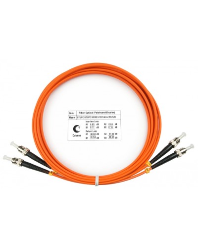Шнур оптический duplex ST-ST 62,5/125 mm 3м LSZH Cabeus FOP-62-ST-ST-3m в Стерлитамаке Патч-корды оптические Pintop.ru