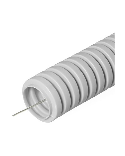 Труба гофрированная ПВХ тяжелая 750 Н серая с/з д20 (100м/4800м уп/пал) Промрукав PR.0120410 в Стерлитамаке Труба гофрированная Pintop.ru