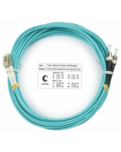 Шнур оптический duplex LC-ST 50/125 mm OM3 15м LSZH Cabeus FOP-50-LC-ST-15m в Стерлитамаке Патч-корды и пигтейлы Pintop.ru