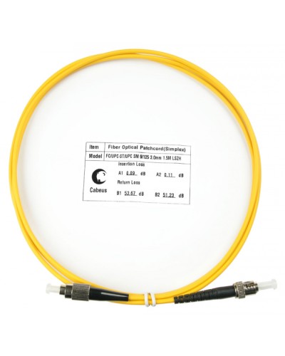 Шнур оптический simplex FC-ST 9/125 sm 1,5м LSZH Cabeus FOP(s)-9-FC-ST-1,5m в Стерлитамаке Патч-корды оптические Pintop.ru