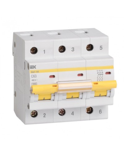 Выключатель автоматический 3P 32A (тип C) IEK ВА47-100 3P 32А (MVA40-3-032-C) в Стерлитамаке Электротехническое оборудование Pintop.ru