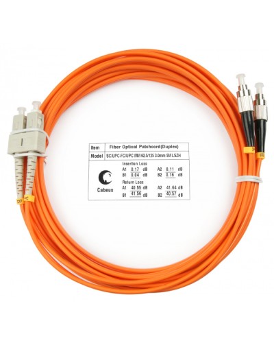 Шнур оптический duplex SC-FC 62,5/125 mm 20м LSZH Cabeus FOP-62-SC-FC-20m в Стерлитамаке Патч-корды оптические Pintop.ru