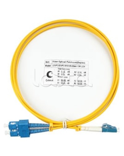 Патч-корд волоконно-оптический SM 9/125 duplex LC/SC LSZH (1,5 м) Cabeus FOP(d)-9-LC-SC-1,5M в Стерлитамаке Патч-корды оптические Pintop.ru