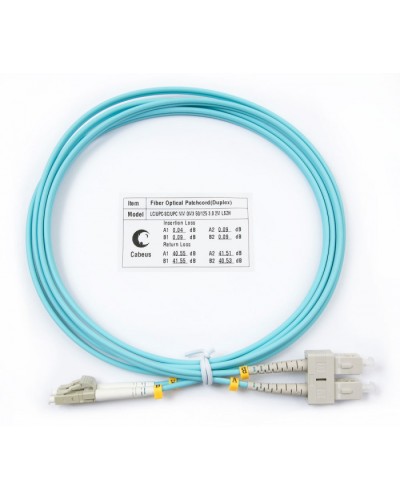 Шнур оптический duplex LC-SC 50/125 mm OM3 2м LSZH Cabeus FOP-50-LC-SC-2m в Стерлитамаке Патч-корды и пигтейлы Pintop.ru