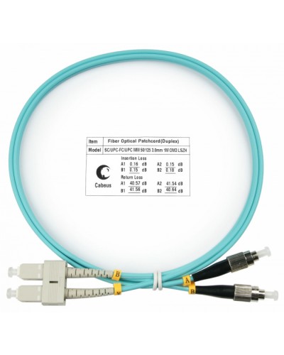 Шнур оптический duplex SC-FC 50/125 mm OM3 1м LSZH Cabeus FOP-50-SC-FC-1m в Стерлитамаке Патч-корды и пигтейлы Pintop.ru