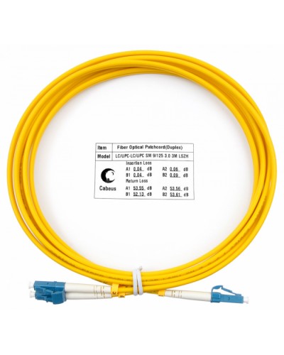 Шнур оптический duplex LC-LC 9/125 sm 3м LSZH Cabeus FOP(d)-9-LC-LC-3m в Стерлитамаке Патч-корды оптические Pintop.ru