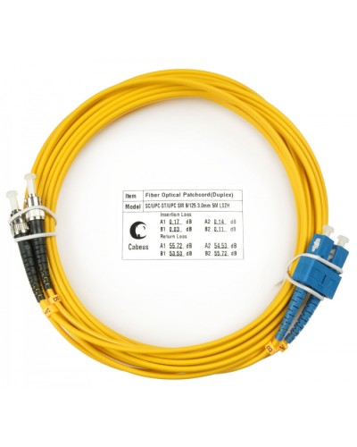 Шнур оптический duplex SC-ST 9/125 sm 5м LSZH Cabeus FOP(d)-9-SC-ST-5m в Стерлитамаке Патч-корды оптические Pintop.ru