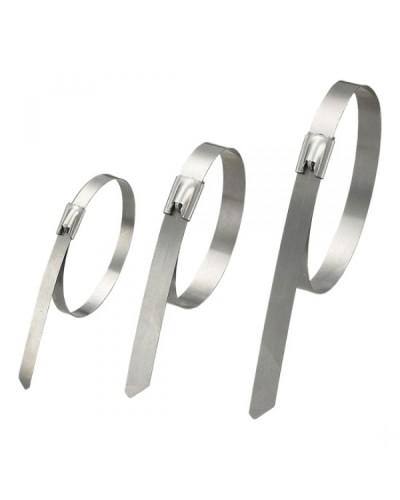 Стяжка неразъемная стальная, коррозионно-стойкая (нержавеющая сталь 304L), 150x4.6x0.3мм, (100 шт) в Стерлитамаке Стяжки-хомуты Pintop.ru