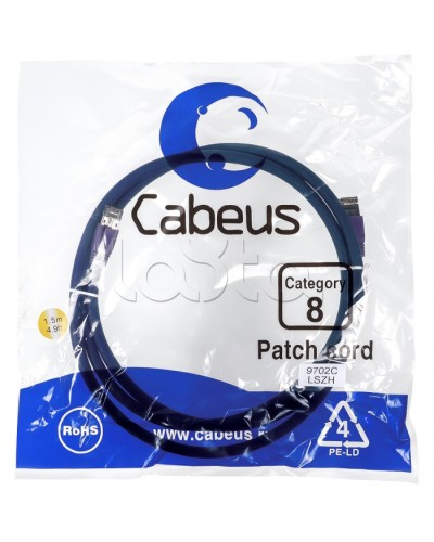 Патч-корд S/FTP Cabeus PC-SSTP-RJ45-Cat.8-1.5m-LSZH в Стерлитамаке Патчкорды (медные) Pintop.ru