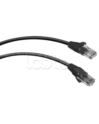 Шнур коммутационный 2xRJ-45/8P8C U/UTP кат.5е (1,5 м) Cabeus PC-UTP-RJ45-Cat.5e-1.5m-BK в Стерлитамаке Патчкорды (медные) Pintop.ru