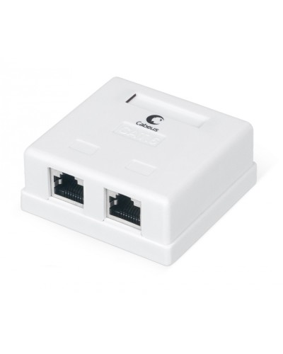 Розетка компьютерная RJ-45(8P8C), категория 6, экранированная, двойная, внешняя, Krone type Cabeus WS-8P8C-Cat.6-SH-2 в Стерлитамаке Розетки компьютерные и телефонные Pintop.ru