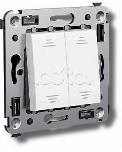 Выключатель двухклавишный в стену, Avanti, Ванильная дымка DKC 4405104 в Стерлитамаке Аксессуары для стоек и шкафов Pintop.ru