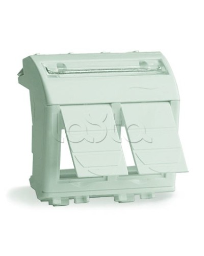 Адаптер для 2-х информационных разъемов Systimax, белый, 2мод DKC 76617B в Стерлитамаке Аксессуары для стоек и шкафов Pintop.ru