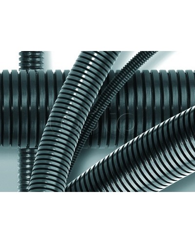 Труба гофрированная самозатухающий полиамид PA6V0 32 мм без зонда DKC 80032 (25 м) в Стерлитамаке Труба гофрированная Pintop.ru