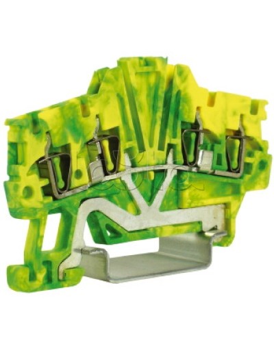 Зажим для заземления, 2 ввод/2 вывода, 1,5 кв.мм желто-зеленый DKC ZHT420 в Стерлитамаке Держатели, клипсы, скобы Pintop.ru