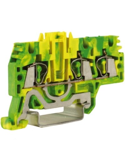 Зажим для заземления, 1 ввод/2 вывода, 2,5 кв.мм желто-зеленый DKC ZHT510 в Стерлитамаке Держатели, клипсы, скобы Pintop.ru