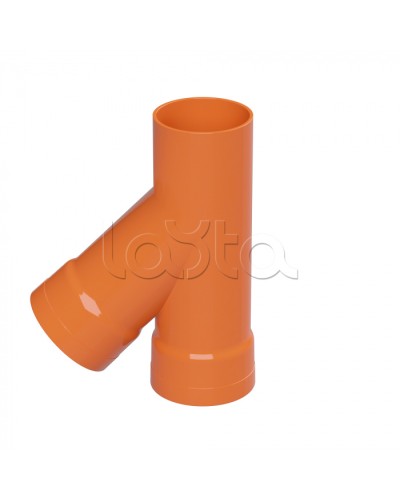 Тройник для двустенных труб одного диаметра ф110мм, 45°, полипропилен DKC 019110 в Стерлитамаке Повороты, муфты, тройники Pintop.ru