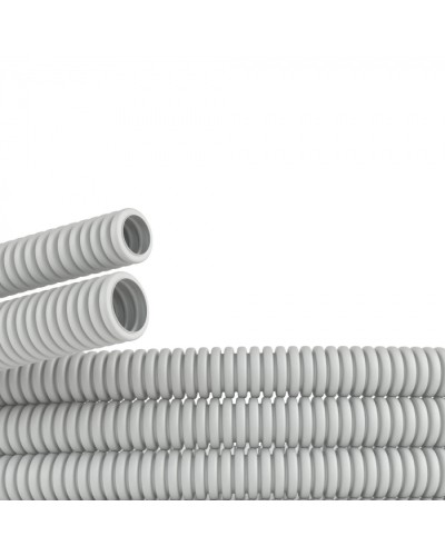 Труба ПВХ гибкая гофр. д.40мм, тяжёлая без протяжки, цвет серый DKC 90540 в Стерлитамаке Труба гофрированная Pintop.ru