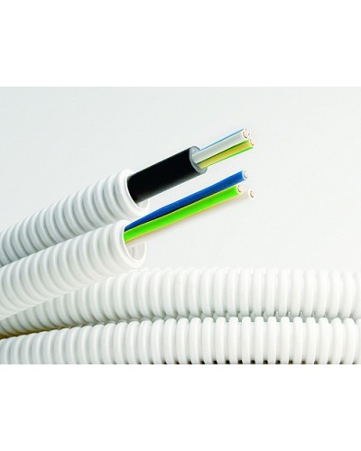 Электротруба ПВХ гибкая гофр. д.16мм, цвет серый, с кабелем ВВГнг(А)-LS 3х2,5мм² РЭК ГОСТ+, 50м DKC 9S91650 в Стерлитамаке Труба гофрированная Pintop.ru