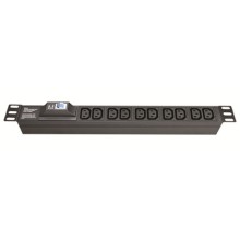 Блок распределения питания для 19" шкафов, 8 розеток IEC60320 С13, с автоматом защиты 1P DKC R519IEC8CBC14
