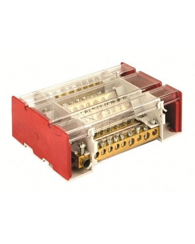 Блок распределительный на DIN рейку c выносной клеммой 4р 160А, 7х7мм 1х8мм 1х9мм 1х12мм DKC BD3160104 в Стерлитамаке Аксессуары для стоек и шкафов Pintop.ru