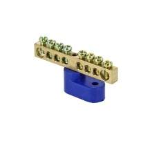 Шина "0" N (6х9мм) 8 отверстий латунь синий угловой изолятор EKF PROxima (sn0-63-08-1)