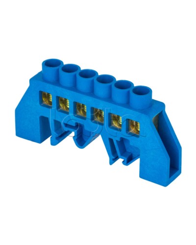 Шина 0 N (8х12мм) 6 отверстий латунь синий EKF (sn0-125-6-dn-r) в Стерлитамаке Аксессуары для стоек и шкафов Pintop.ru