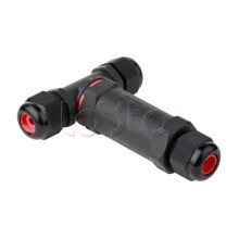 Кабельный коннектор Т-образный (клеммник 3PIN) IP68 FreeTools EKF (plc-uac-cb3T)