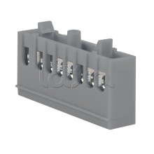 Шина "фаза" L (6х9мм) 8 отверстий латунь серый изолированный корпус на DIN-рейку EKF PROxima (sn0-63-8-is)