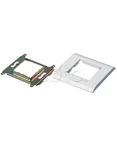 Панель лицевая 80х80 мм для модулей Mosaic 45x45 мм, металлический каркас Hyperline FP-M45-1-WH в Стерлитамаке Аксессуары для кабель-канала Pintop.ru