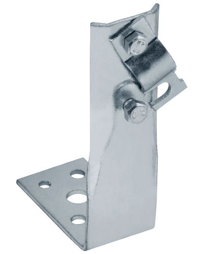 Держатель проводника круглого 6-10мм винтовой угловой h=80мм оцинкованная сталь HDZ IEK (ZDP87-14-1-16-80) в Стерлитамаке Крепеж Pintop.ru