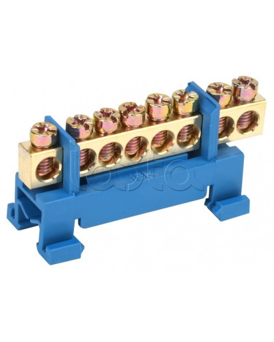 Шина нулевая изолированная с одним угловым изолятором ШНИ-6x9-8-С-С IEK (YNN10-69-8P-K07) в Стерлитамаке Клеммные колодки Pintop.ru